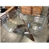 Image 8 : GLASS TOP DINING TABLE W/ 4 MODERN STRUCTUBE BRAND  TUB CHAIRS