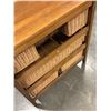 Image 2 : WOOD AND RATTAN DRAWER STORAGE UNIT, ONE MIDDLE  DRAWER MISSING