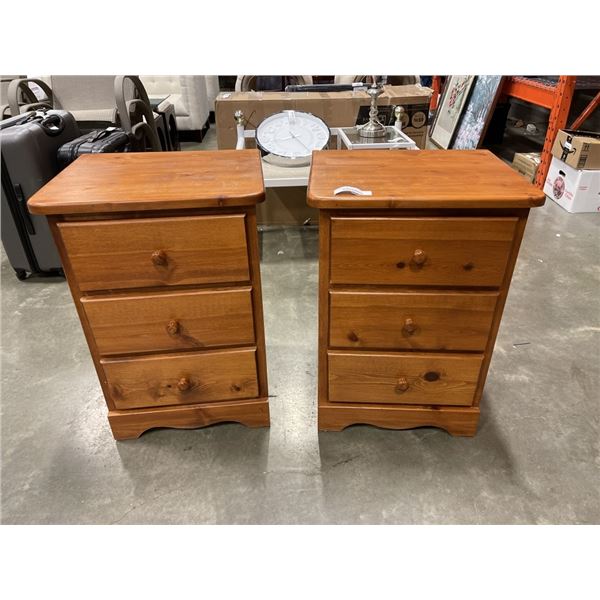 PAIR OF 3 DRAWER NIGHTSTANDS