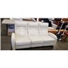 Image 1 : WHITE LEATHER CELLINI 3 SEAT SOFA