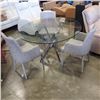 Image 1 : GLASS TOP DINING TABLE W/ 3 ARM CHAIRS