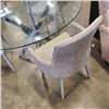 Image 4 : GLASS TOP DINING TABLE W/ 3 ARM CHAIRS