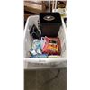 Image 1 : LAUNDRY HAMPER WITH SCALE, NEW TOOTH BRUSHES,  RAZORS AND CARTRIDGES, WASTE BIN, BLOOD PRESSURE  MON