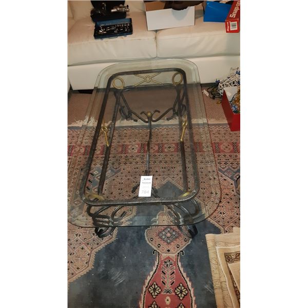 Glass and Metal Coffee Table Cat C