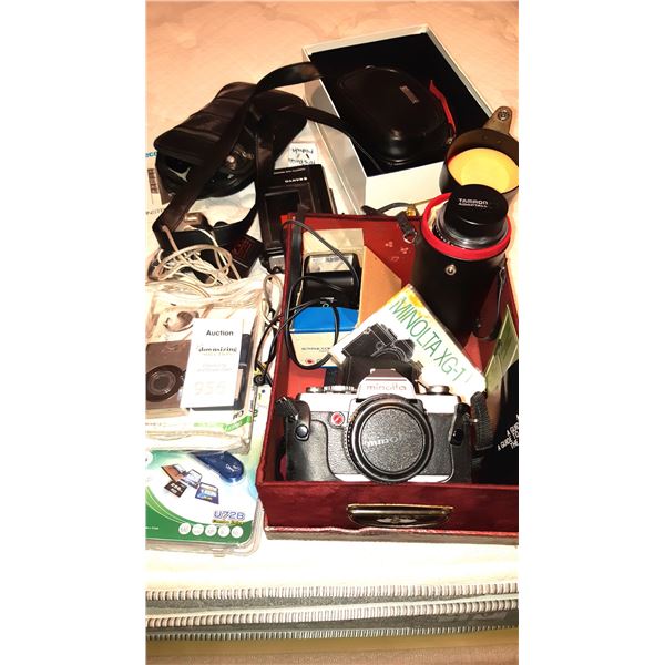 Vintage Minolta XG1 Film Camera, Tamrin Zoom Lense and More Cat A