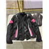 Image 2 : Group of 2 Motorcycle clothes - includes Riding Tribe black & pink motorcycle jacket (sz M) & Scoyco