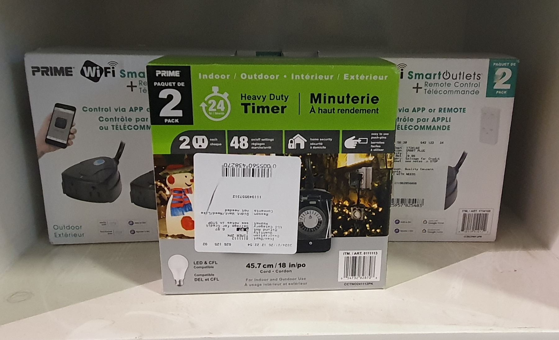 Prime Box Outlet Group of 4 Prime WiFi Smart outlets & Prime heavy Duty timer