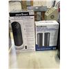 Image 2 : Group of assorted portable heaters - includes Atomi Smart smart wifi tabletop heater / OmniBreeze pe