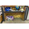 Image 2 : Wooden/metal display/bar cabinet - approx 6ft W x 23 1/2" L x 46" H