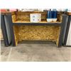 Image 2 : Wooden/metal display/bar cabinet - approx 6ft W x 23 1/2" L x 46" H