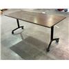 Image 2 : Wooden rolling work table - approx 6ft W x 30" L x 29 1/2" H