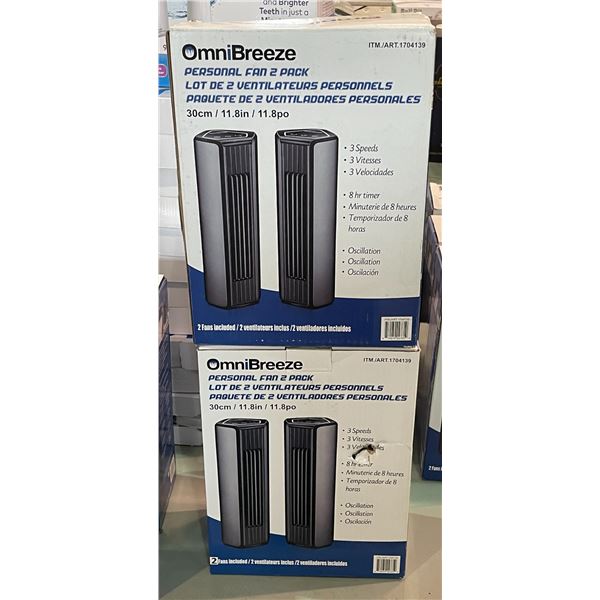 Group of 2 Omni Breeze personal fan 2 pack (store return(s))