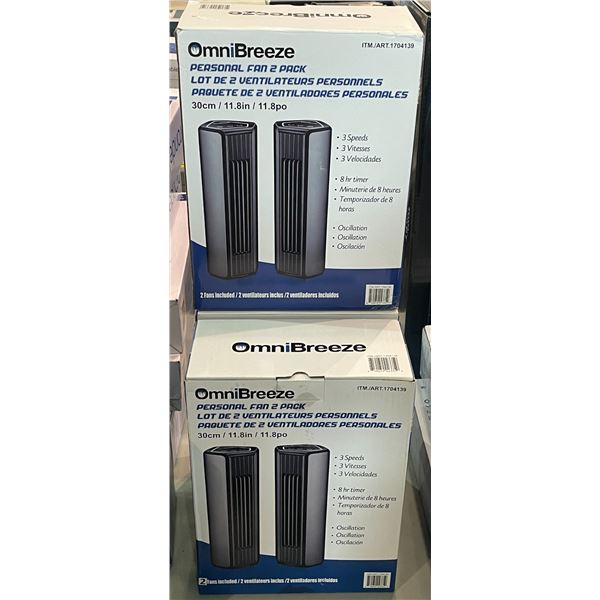 Group of 3 Omni Breeze personal fan 2 pack (store return(s))