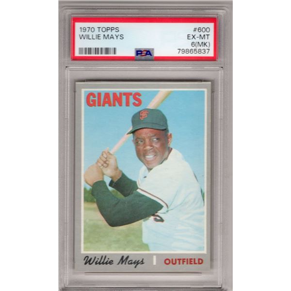 1970 Topps Willie Mays #600 PSA Grade 6 HOF MLB Legend