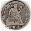 Image 1 : 1891 Seated Dime