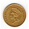 Image 1 : 1856 Indian Princess Type 3 Large Head Slanted 5 $1 Gold Coin