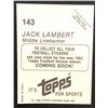 Image 2 : 1982 TOPPS Jack Lambert (HOF)