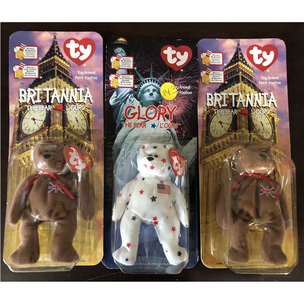 3 Packaged TY Beanie Babies