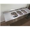 Image 2 : Eagle Metal Triple Basin Sink (no faucet) w/ Dual Drainboards 60"x21"x35"H