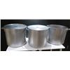 Image 1 : Qty 3 Large Stock Pots w/ Handles & 2 Lids 20"dia, 18"H