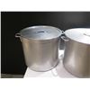 Image 2 : Qty 3 Large Stock Pots w/ Handles & 2 Lids 20"dia, 18"H