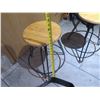 Image 8 : Qty 2 Round Wooden Stools w/ Metal Legs & Footrests 12"dia, 21"H