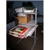 Image 2 : Rolling Cart, 3 Tiered with Sight screener, storage boxes and box of cable 53"H x 25" x 29"D