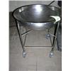 Image 4 : Lot of:   Big Round Rolling Pan with 1 wheel missing 32"H x 30"Diameter of Bowl and 1 Rolling Cart w