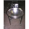 Image 5 : Lot of:   Big Round Rolling Pan with 1 wheel missing 32"H x 30"Diameter of Bowl and 1 Rolling Cart w