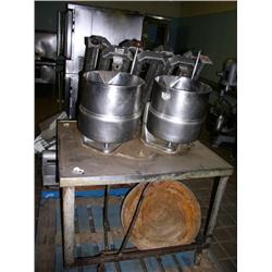 Lovely Steel Jacket Steam Pots 46"H x 36"W x 33"D