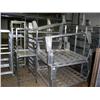 Image 4 : Lot of 10 aluminum risers, 12"H x 48"W x 48"D and 13 rolling racks appox 68" tall, 27" width, length