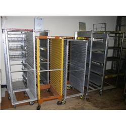 Lot of 11 Rolling Carts approx 65"H x 26"W x 21"L