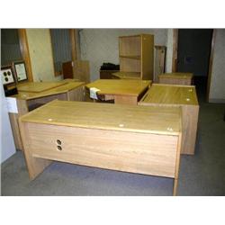 Lot of Office Furnishings: Wooden Lateral File Cabinet 40"H x 36"W x 21"L and metal file cabinets & 
