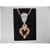 Image 1 : Citrine ad Diamond Heart Pendant and Chain 14 K yellow gold- Citrine is heart-shaped, faceted approx