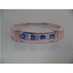 Sapphire and Diamond Lady's Ring 10 K yellow gold- sapphires are round, faceted approx. 0.30 carats,