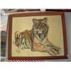 Image 5 : Lot of 4 original oil paintings and 4 shrink wrapped prints: originals of- fruit bowl; tiger; park s