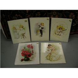 Lot of 5 shrink wrapped prints:  5 Maud Humphry prints- "Ye Summer Girl," "The News of the Day," "Th