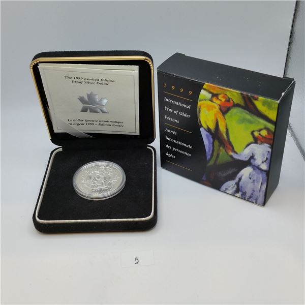 1999 Silver Proof Dollar - International Year of Older Persons