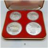 Image 1 : 1976 Montreal Olympic Proof Coin Set 4 Coins .925 Silver 4.32 Troy Ounces