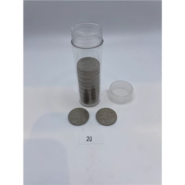 Tube of George V Nickels
