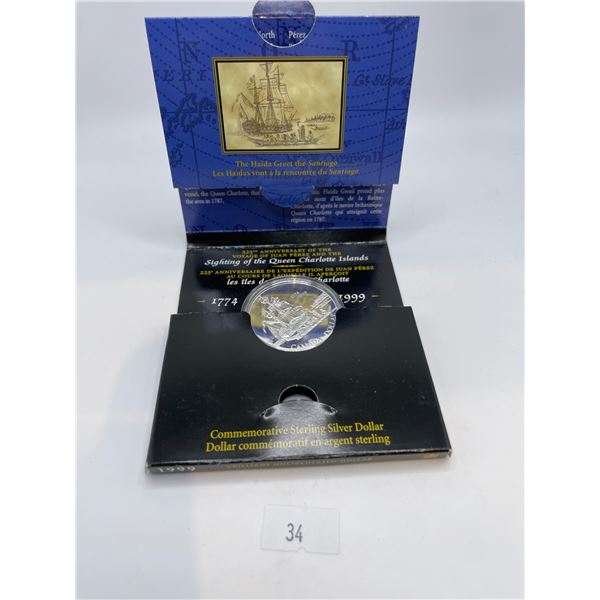 1774-1999 Sighting of the Queen Charlotte Island Commemorative Coin 25.175g 925 Silver