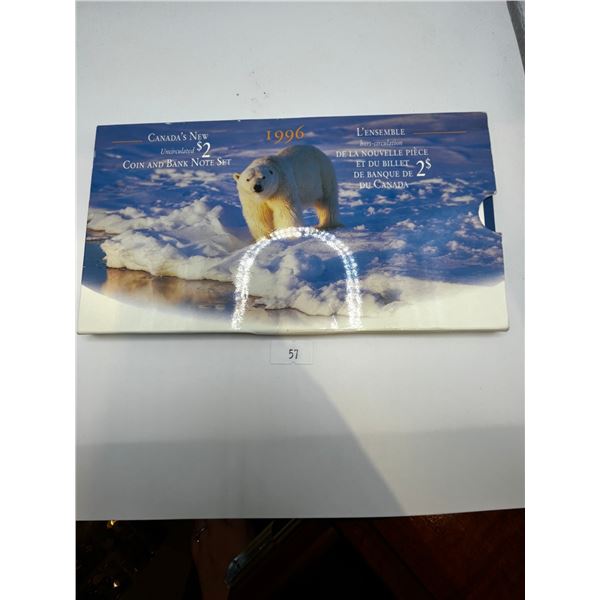 1996 Uncirculated 2$ Coin and Banknote Proof Set