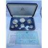 Image 1 : First National Coinage of Barbados Proof Set 37.9g 925 Silver & 31.1g 80% Silver
