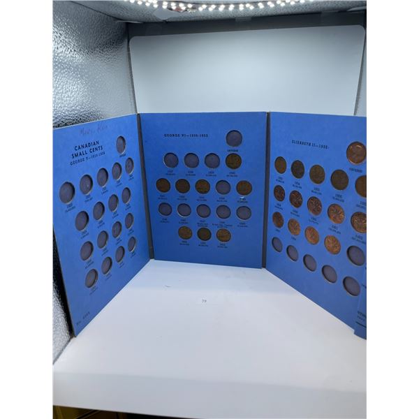 Partially Filled Canadian Small Cent Collection Book 1920-Date