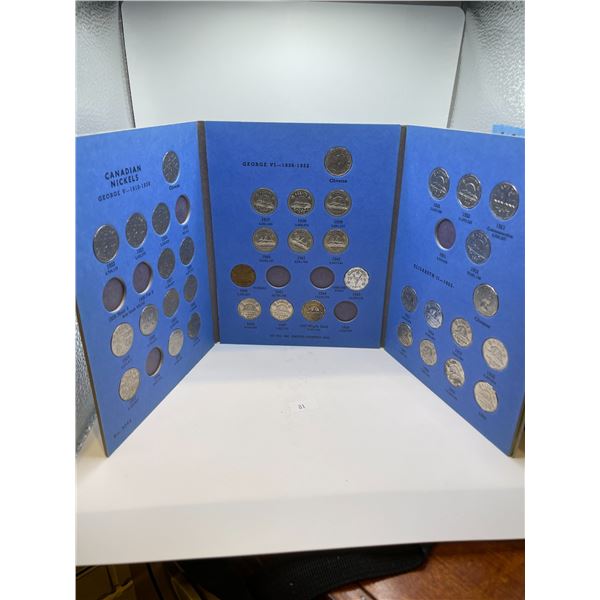 Partially Filled Canadian Nickel Collection Book 1922-Date