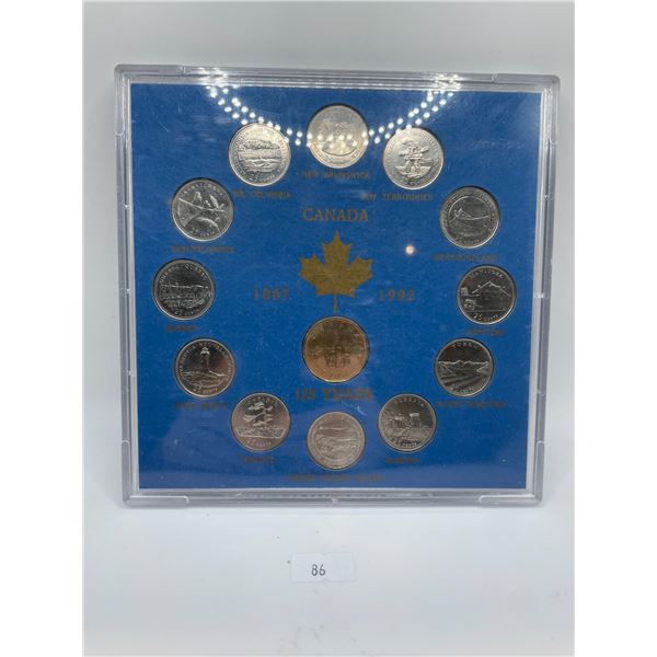 Canadian 1867-1992 Provincial Quarter Set with Loonie