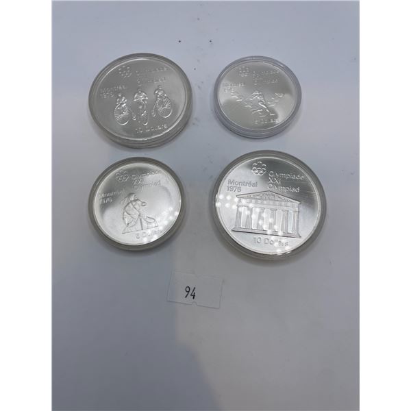 1976 Montreal Olympic Proof Coin Set 4 Coins .925 Silver145.8g