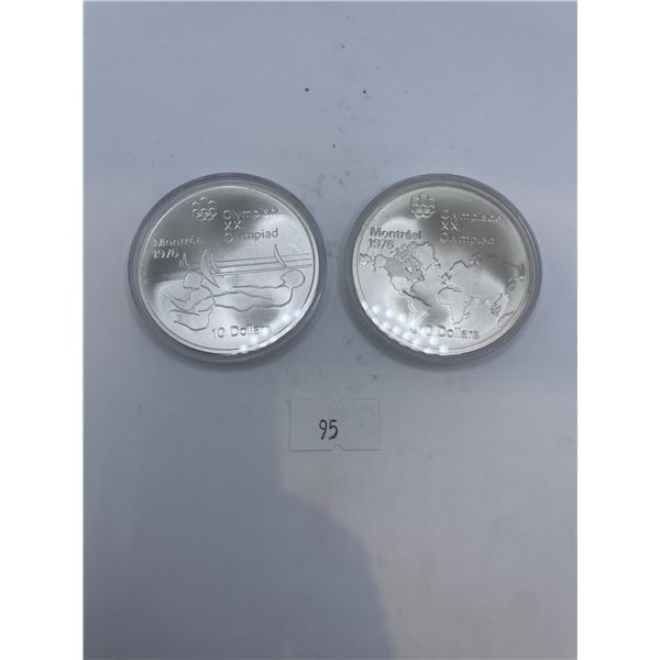 1976 Montreal Olympic Proof $10 Coins 97.2g 925 Silver
