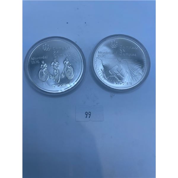 1976 Montreal Olympic Proof $10 Coins 97.2g 925 Silver