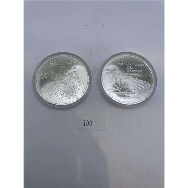 1976 Montreal Olympic Proof $10 Coins 97.2g 925 Silver